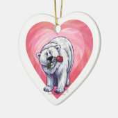 Valentijnsdag van poolBeer Keramisch Ornament (Links)
