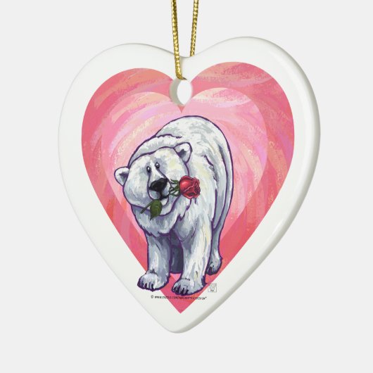 Valentijnsdag van poolBeer Keramisch Ornament (Links)