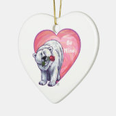 Valentijnsdag van poolBeer Keramisch Ornament (Links)