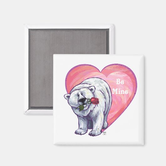 Valentijnsdag van poolBeer Magneet (Voorkant / Achterkant)