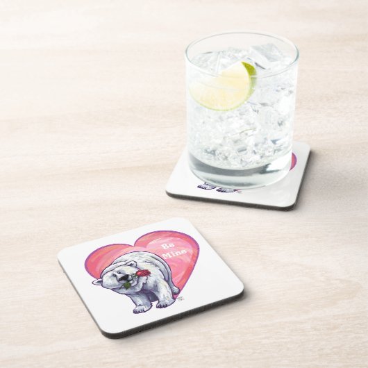 Valentijnsdag van poolBeer Onderzetter (Rechterzijde)