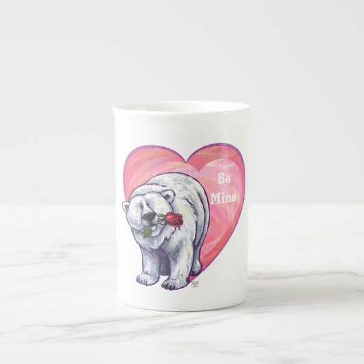 Valentijnsdag van poolBeer Porselein Kop (Voorkant)