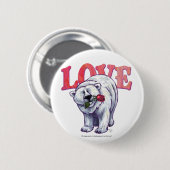 Valentijnsdag van poolBeer Ronde Button 5,7 Cm (Voorkant /achterkant)