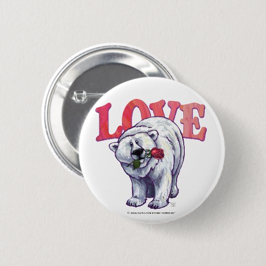 Valentijnsdag van poolBeer Ronde Button 5,7 Cm (Voorkant /achterkant)