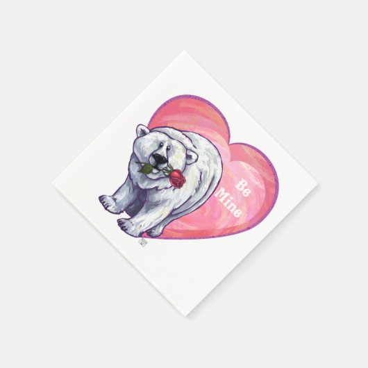 Valentijnsdag van poolBeer Servetten (Hoek)