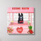 Valentijnsdag van Shepherd Dog Kissing Booth Canvas Afdruk (Voorkant)