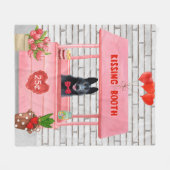 Valentijnsdag van Shepherd Dog Kissing Booth Fleece Deken (Voorkant (Horizontaal))