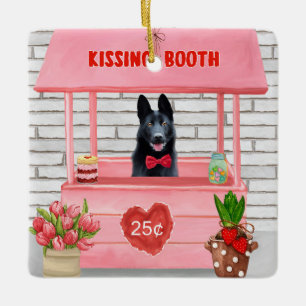 Valentijnsdag van Shepherd Dog Kissing Booth Keramisch Ornament