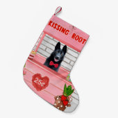 Valentijnsdag van Shepherd Dog Kissing Booth Kleine Kerstsok (Voorkant (Hangend))