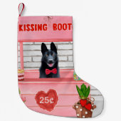 Valentijnsdag van Shepherd Dog Kissing Booth Kleine Kerstsok (Voorkant)