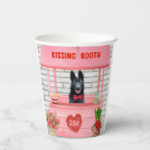 Valentijnsdag van Shepherd Dog Kissing Booth Papieren Bekers (Achterkant)