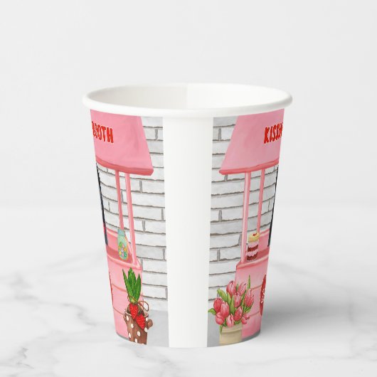 Valentijnsdag van Shepherd Dog Kissing Booth Papieren Bekers (Links)