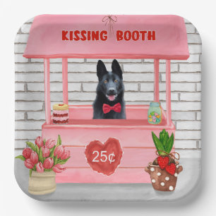 Valentijnsdag van Shepherd Dog Kissing Booth Papieren Bordje