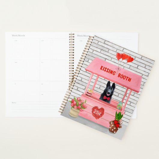 Valentijnsdag van Shepherd Dog Kissing Booth Planner (Display)