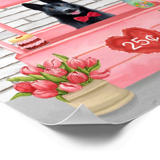 Valentijnsdag van Shepherd Dog Kissing Booth Poster (Hoek)