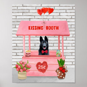 Valentijnsdag van Shepherd Dog Kissing Booth Poster