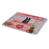 Valentijnsdag van Shepherd Dog Kissing Booth Snijplank (Hoek)