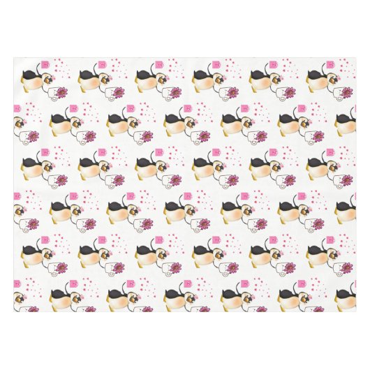 Valentijnsdag van tablet Penguin Hearts Tafelkleed (Voorkant (Horizontaal))
