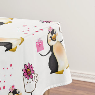 Valentijnsdag van tablet Penguin Hearts Tafelkleed