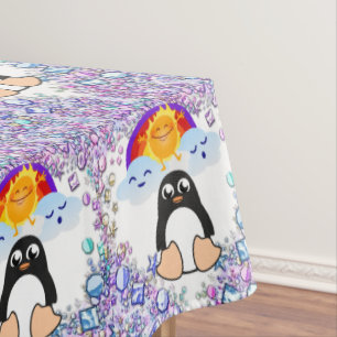 Valentijnsdag van tablet Penguin Hearts Tafelkleed
