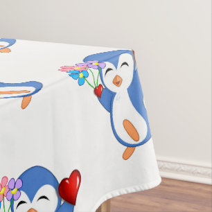 Valentijnsdag van tablet Penguin Hearts Tafelkleed