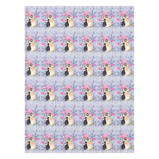 Valentijnsdag van tablet Penguin Hearts Tafelkleed (Voorkant)