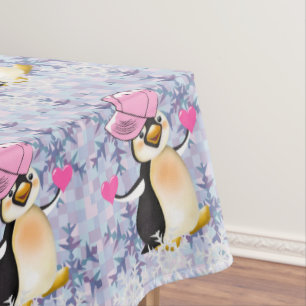 Valentijnsdag van tablet Penguin Hearts Tafelkleed