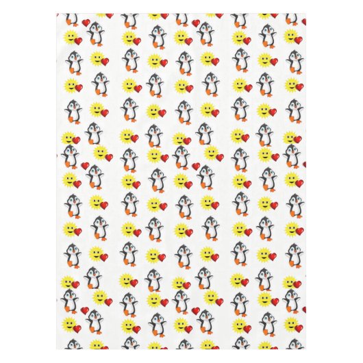 Valentijnsdag van tablet Penguin Hearts Tafelkleed (Voorkant)