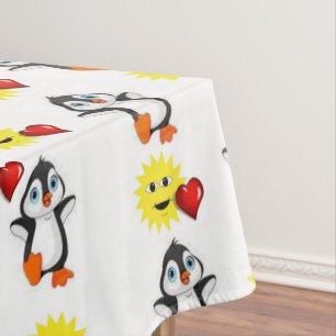 Valentijnsdag van tablet Penguin Hearts Tafelkleed