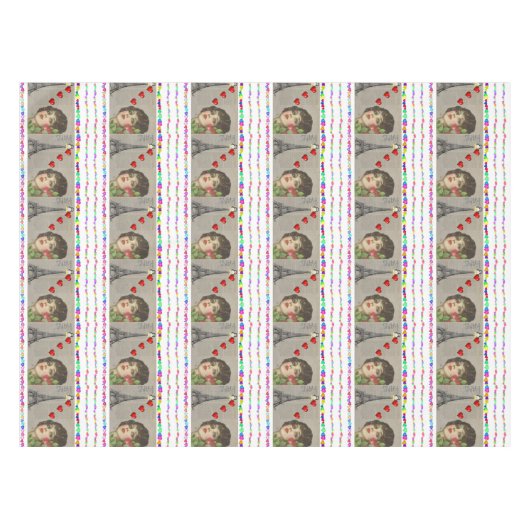 Valentijnsdag van tablet Penguin Hearts Tafelkleed (Voorkant (Horizontaal))