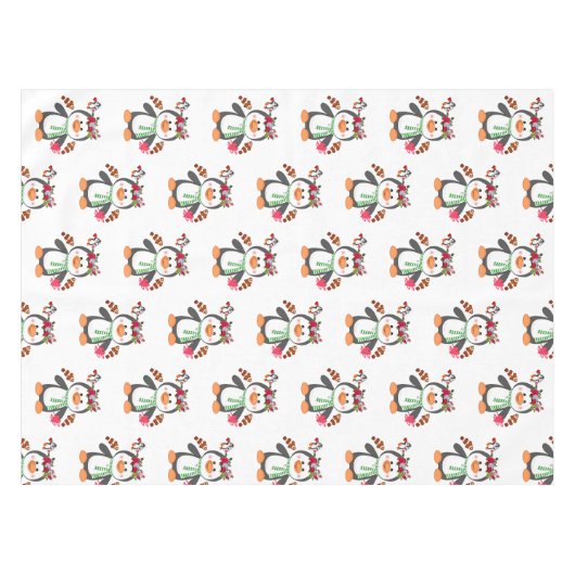 Valentijnsdag van tablet Penguin Hearts Tafelkleed (Voorkant (Horizontaal))