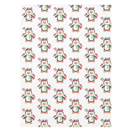 Valentijnsdag van tablet Penguin Hearts Tafelkleed (Voorkant)