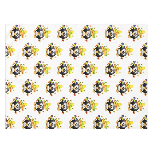 Valentijnsdag van tablet Penguin Hearts Tafelkleed (Voorkant (Horizontaal))