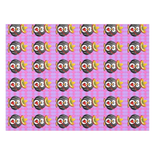 Valentijnsdag van tablet Penguin Tafelkleed (Voorkant (Horizontaal))