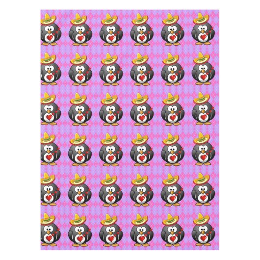 Valentijnsdag van tablet Penguin Tafelkleed (Voorkant)