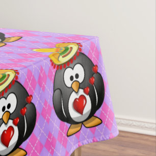 Valentijnsdag van tablet Penguin Tafelkleed
