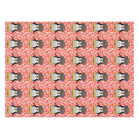 Valentijnsdag van tablet Penguin Tafelkleed (Voorkant (Horizontaal))