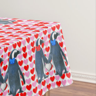 Valentijnsdag van tablet Penguin Tafelkleed