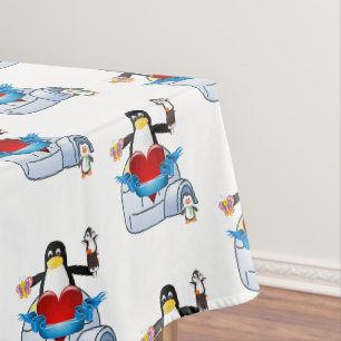Valentijnsdag van tablet Penguin Tafelkleed