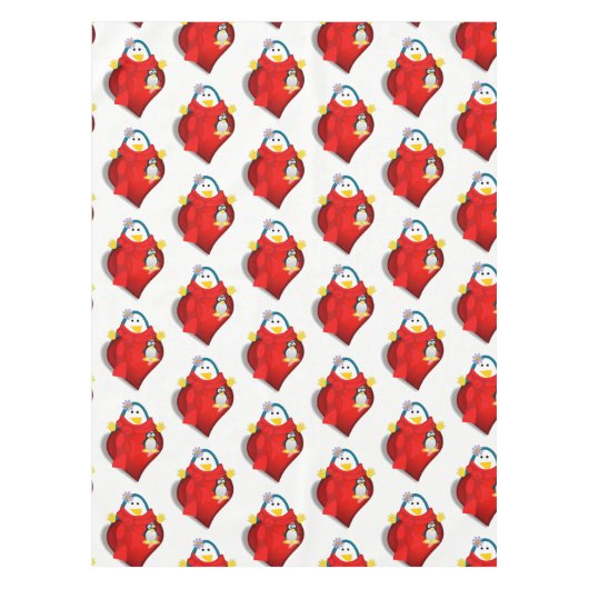 Valentijnsdag van tablet Penguin Tafelkleed (Voorkant)