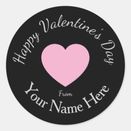 Valentijnsdag van uw naam hier Aangepaste Afbeeldi Ronde Sticker