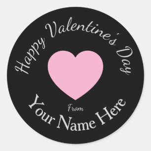 Valentijnsdag van uw naam hier Aangepaste Afbeeldi Ronde Sticker