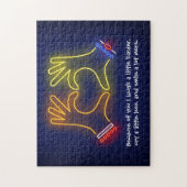 Valentijnsdag vanwege jou neon legpuzzel (Verticaal)