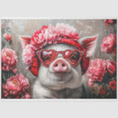 Valentijnsdag Varken Decoupage Tissuepapier (Voorkant)