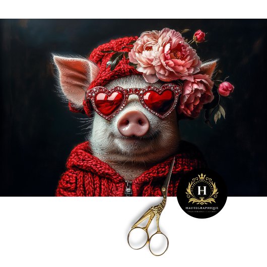 Valentijnsdag Varken Decoupage Tissuepapier