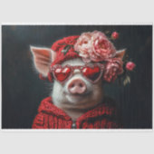Valentijnsdag Varken Decoupage Tissuepapier (Voorkant)
