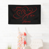 Valentijnsdag VERBONDEN HARTS ROMANTIC RED Spandoek (Insitu)