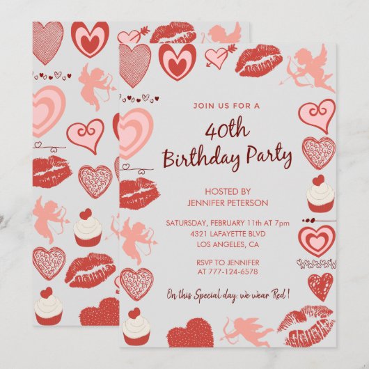 Valentijnsdag verjaardag 40e Grijze Schattige enge Kaart (Voorkant / Achterkant)