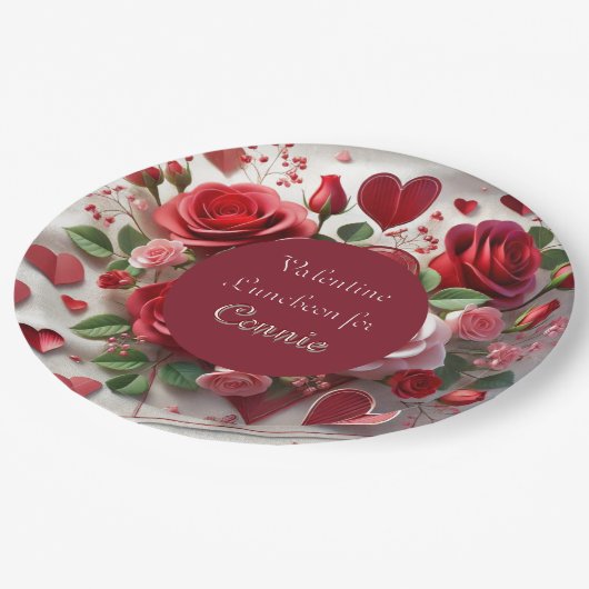 Valentijnsdag Verjaardag Gepersonaliseerd Papier B Papieren Bordje (Gekanteld)