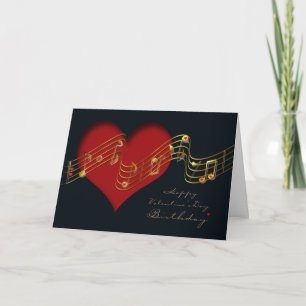 Valentijnsdag Verjaardag Kaart / muzieknoten